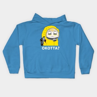 Popuko Okotta? in Hazmat Suit Edits memes with gun Kids Hoodie